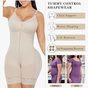 YIANNA Fajas Moldeadoras Postpartum Shapewear for Women Tummy Control W/ Zip